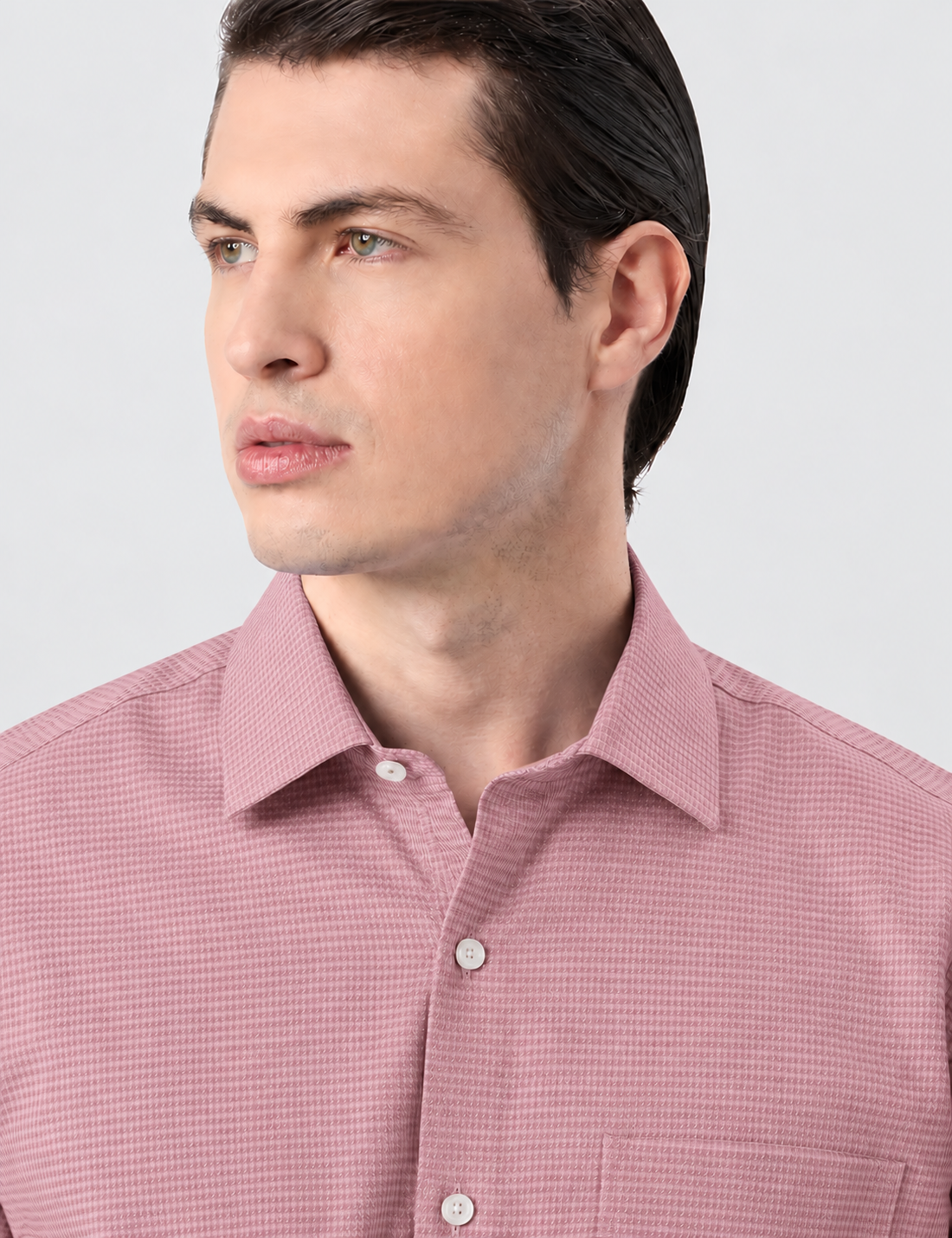 Tailmont Premium Light Blue Check Formal Shirt